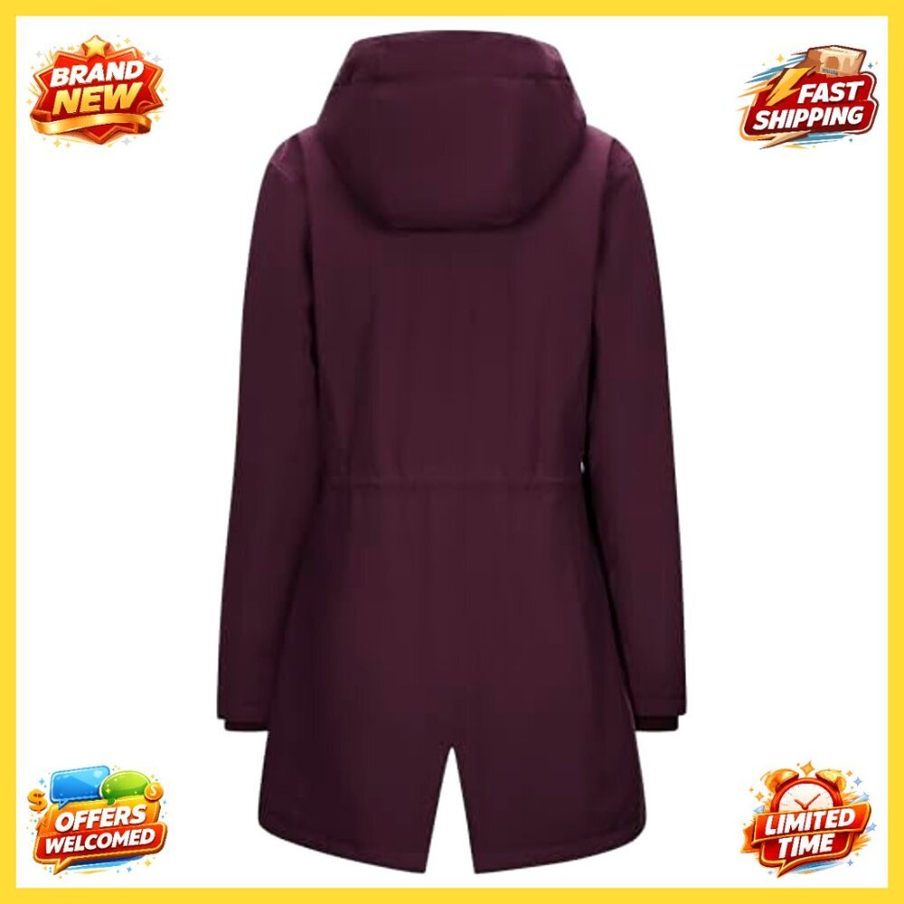 Women's Waterproof Fleece Lined Winter Parka with Removable Hood, Insulated - Picture 2 of 6